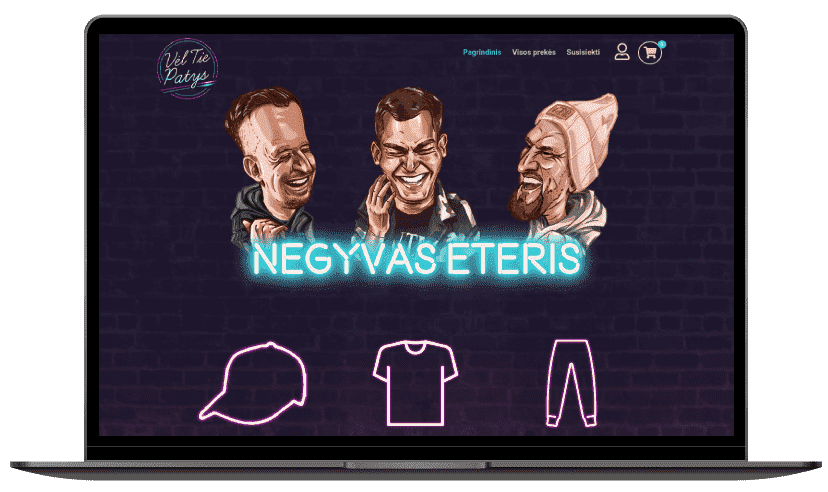 graphic of negyvas eteris design on desktop